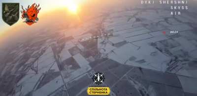 The FPV drone of WU Samurai operators hit the Supercam. February 2025, somewhere in the airspace.