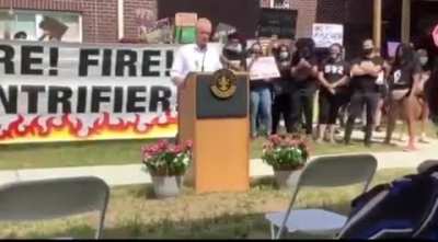 Mayor of Louisville's press conference interrupted