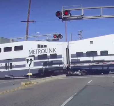 Car tried to Fast and Furious it&rsquo;s way passed the train near my house