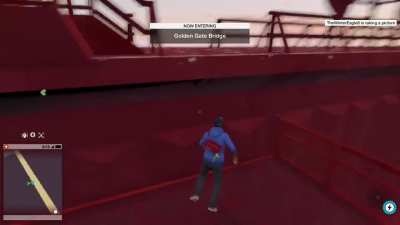 All that time that took us to get up the bridge and he just jumps off just like that