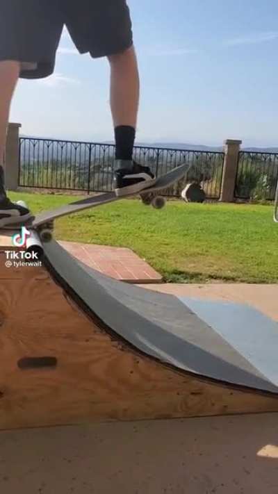 Skater guy shows off cool trick