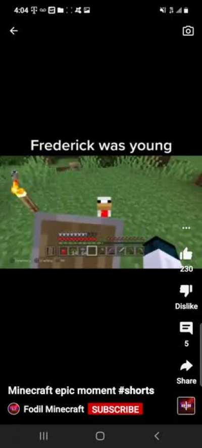 F in the comments for Frederick