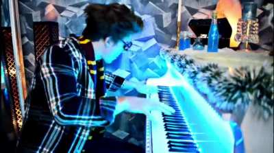 Playing the piano