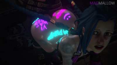 Jinx gets her asshole creampied (Magmallow)