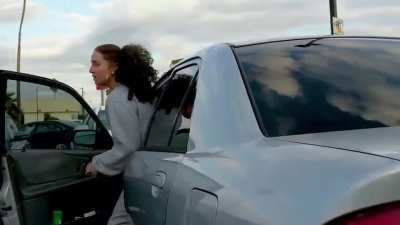 Shopping cart 'gatekeeper' grievously triggers woman and then makes her break down after saying "you don't have to cry about it, baby".