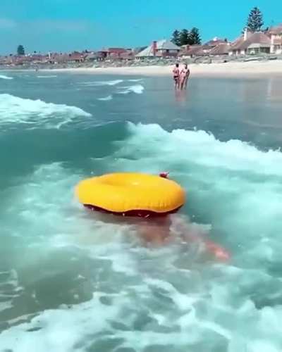 Playing in the ocean