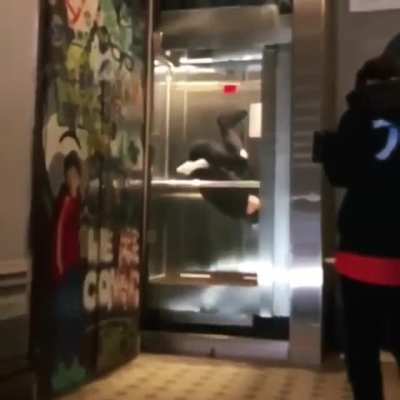 Dude does a backflip in an elevator, goes exactly how you&rsquo;d expect