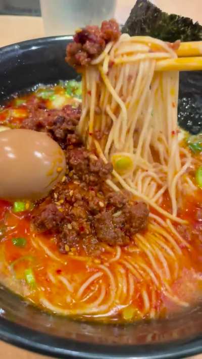 Ahh 😱 delicious spicy 🥵 /tatsu ramen