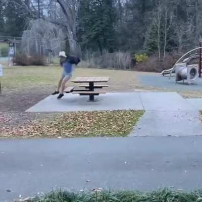 My friend celebrating my jump