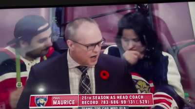 Two Panthers fans getting after it at tonight’s game.