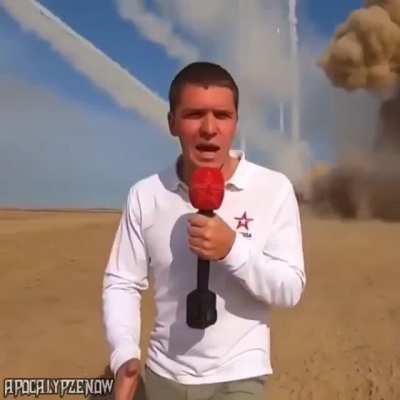 Bravest cameraman and reporter ever, wtf