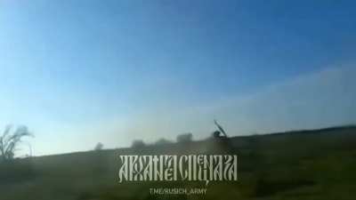 Ukranian HMMWV gets hit by a Russian ATGM. Includes both Russian and Ukranian POV