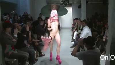 Fashion model going all out