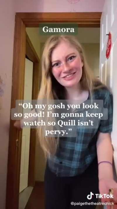 By @paigethetheatrechick on TikTok context is Part 3 of avengers walk in on you changing so wait for the end