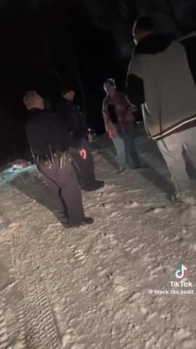 Cops in Solvay, NY attempt to arrest and tow the car of Uber delivery driver for getting stuck in the snow