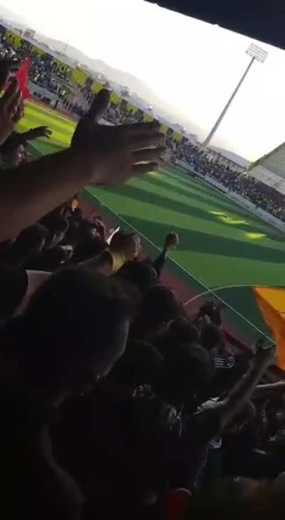 Today at Urmia Stadium, West Azerbaijan province(iran/South Azerbaijan), people sang "Azerbaijan, Alliens cannot remove you from minds, The traitors should know that they cannot remove your love from the hearts(of ours) "