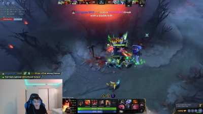 Live footage of Wraith King gameplay vs. Meepo gameplay