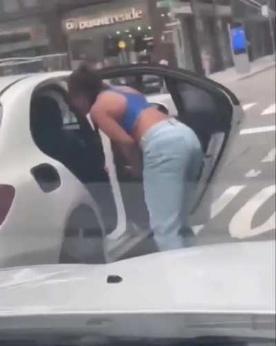Ratchet passenger gets out of the car for a stupid TikTok dance, gets her foot run over, destroys her drivers gas cap cover.