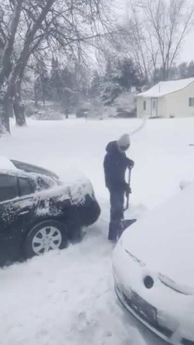 Rare Footage Of My Teenage Son, Shoveling Snow. Hope He Doesn&rsquo;t See This