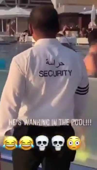 Dude jerking off in a pool, doesn&rsquo;t realize that there&rsquo;s a transparent glass behind him.
