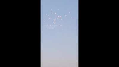 Iron Dome intercepts a massive Hezbollah rocket barrage, June 27th, multiple angles