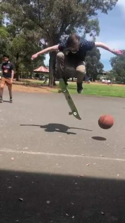 WCGW Ollying on a basketball court