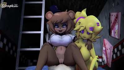 Fredina shows chiku how to ride a rock hard cock