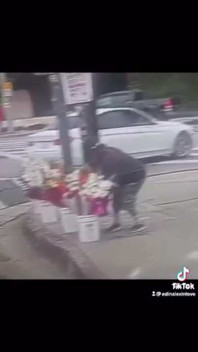 Horrible person steals from a street vendor