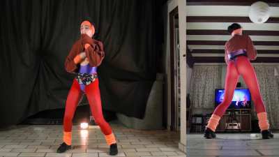 Retro fitness at home in my sexy outfit