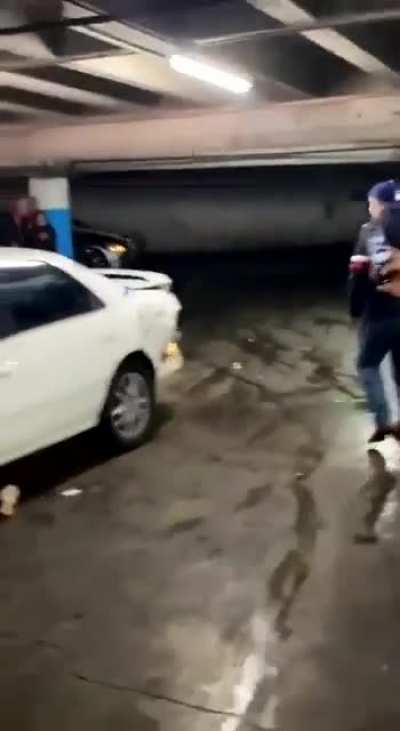 Trashy chicks cause absolute mayhem in a downtown parking lot skirmish