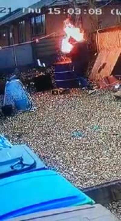 Lighting a fire bin using petrol and a match&hellip;
