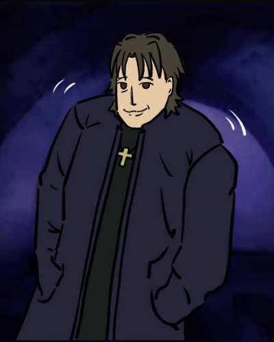 "Hey what ever happened to those orphans from Fuyuki City?" Kirei:
