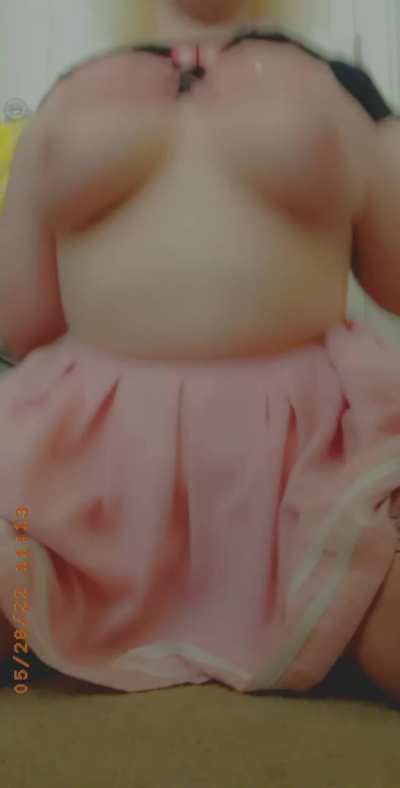pierced tits bouncing on dildo
