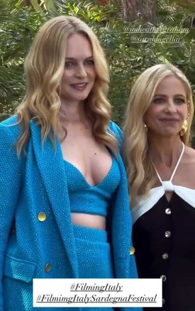 With Heather Graham at Sardegna film festival in Cagliari (June 21, 2025)