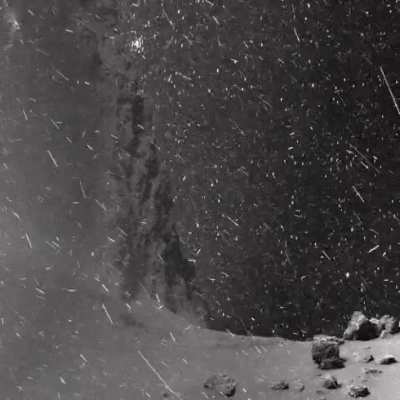 Series of images on the surface of a comet courtesy of Rosetta space probe