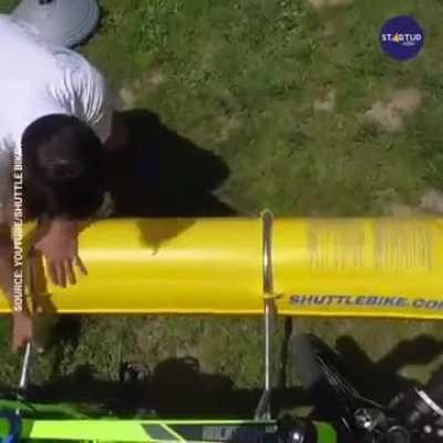 A water bike in a backpack