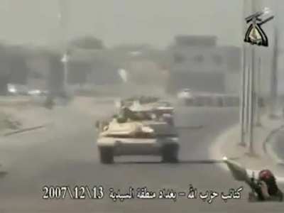 M1A1 Abrams C12 of 4-64AR "destroyed" by EFP. December 13, 2007. Iraq War.