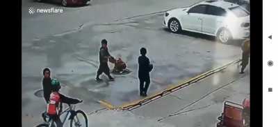 Wcgw putting fireworks down the sewer