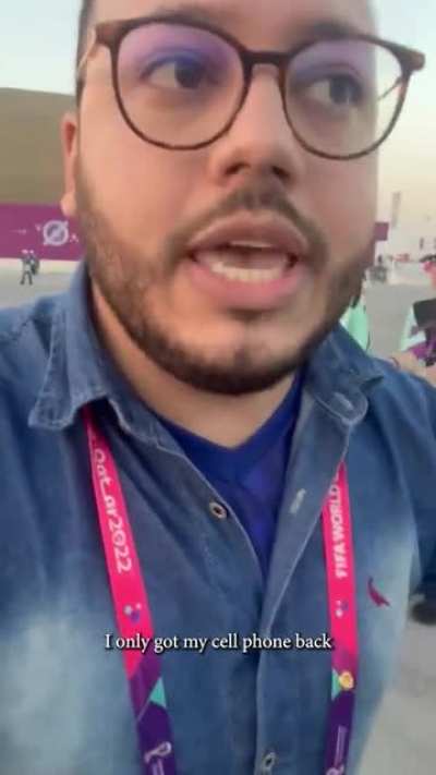 Reporter from Brazil has the flag of his home state (Pernambuco / Brasil) mistaken with an LGBT flag and suffers harassment and violence from Qatari residents. They even took the flag of Pernambuco, threw it on the ground and stepped on it. When some peop