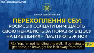 Intercepted Russian call: The situation is so f*cked, surrounded from all sides, but if he retreats, "our own are there to shoot"