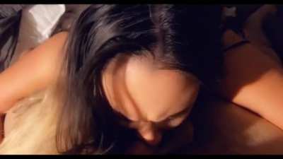 Just a girl working that hard cock and balls for that cum