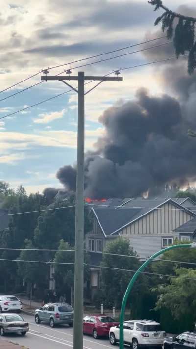 Massive house fire in Clayton Area Surrey, hopefully people got out safe!