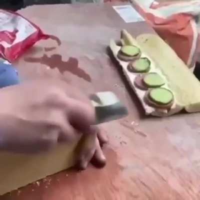 Here comes one worker's sandwich