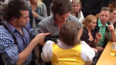 The Devil teaches this young man that Oktoberfest is not a free for all.