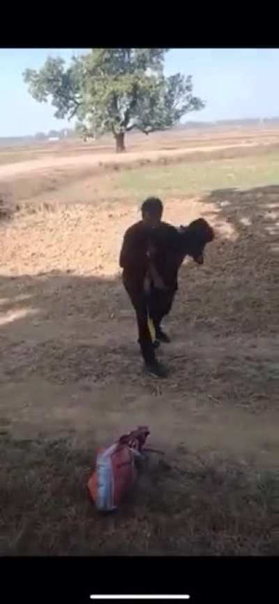 Guy beats on woman
