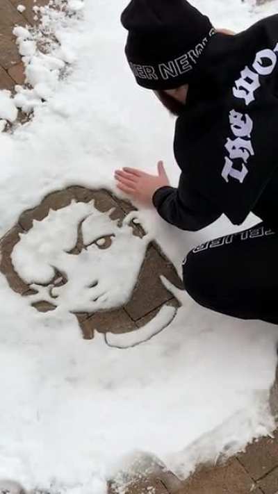[artwork] my snow portrait of my favourite character from The Boondocks, Riley!