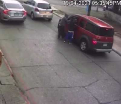 To rob someone in a car