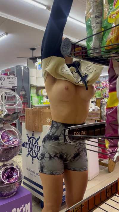 Reaching for chips and almost flashing the whole store&hellip; whoops! 