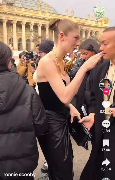in black dress 