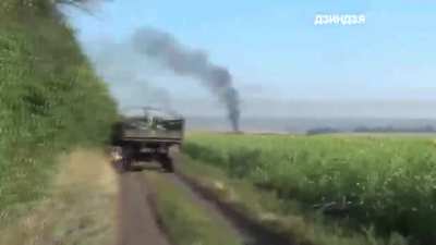 Ukrainian mechanized column engages "Separatist" positions near Ilovaisk with BMPs &amp;amp; small arms - 2014